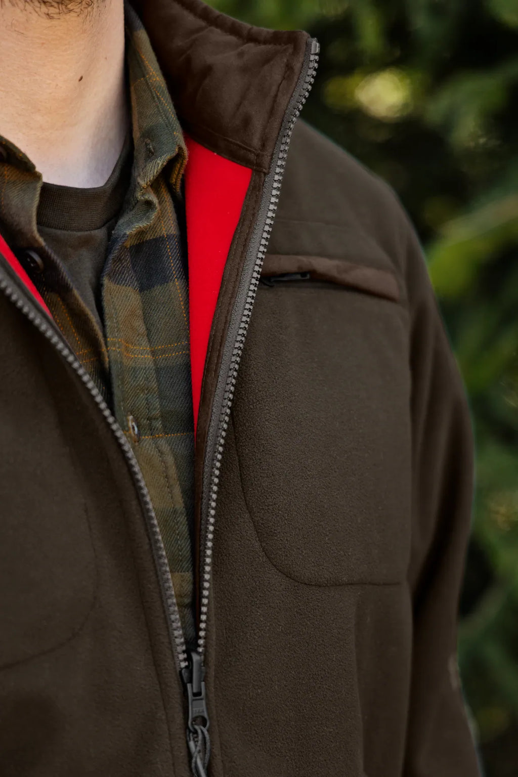 Kamko Regal rev. fleece jacket - Red/Brown