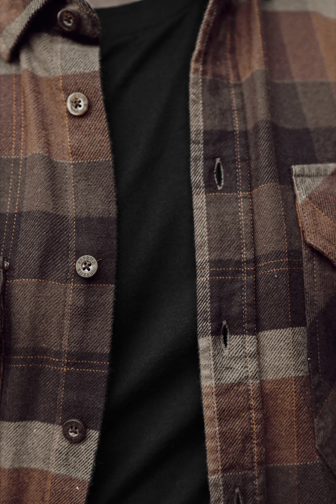 Asmund L/S shirt - Rust brown check