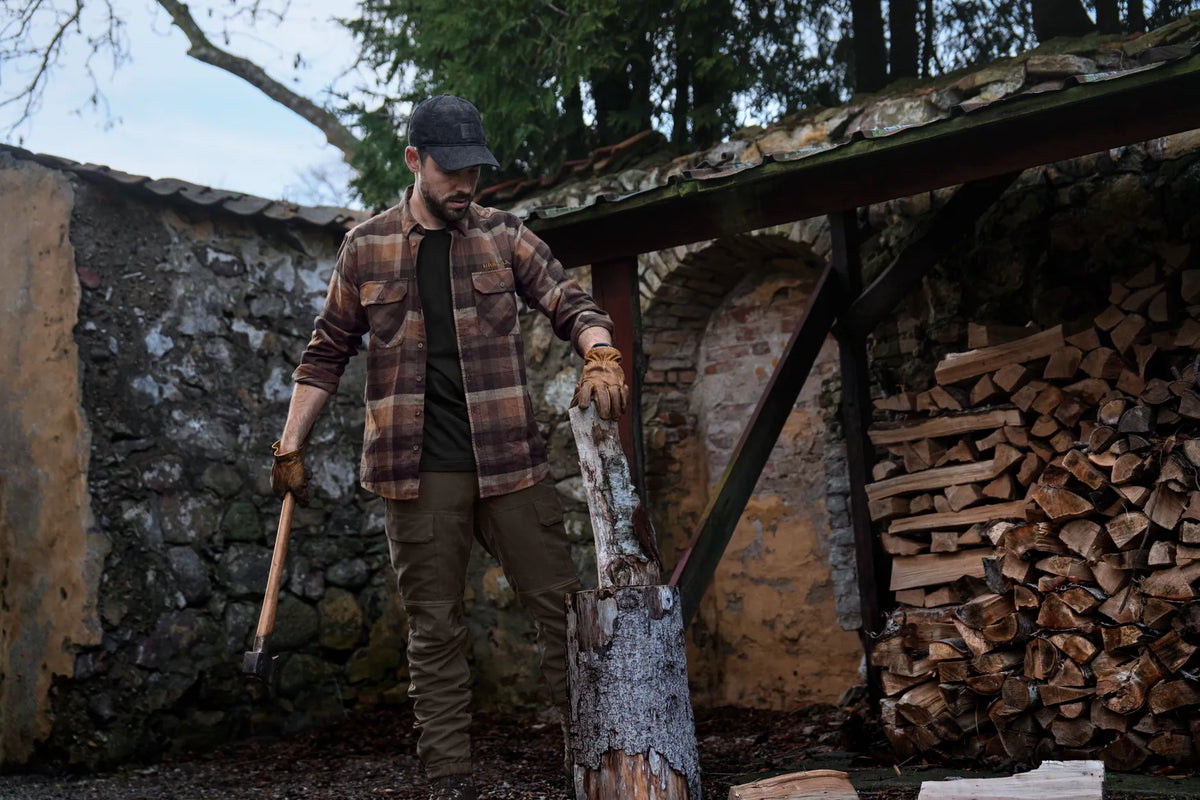 Asmund L/S shirt - Rust brown check