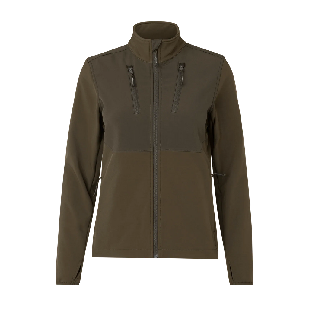 Härkila Scandinavian softshell jacket W - Willow green/Shadow brown