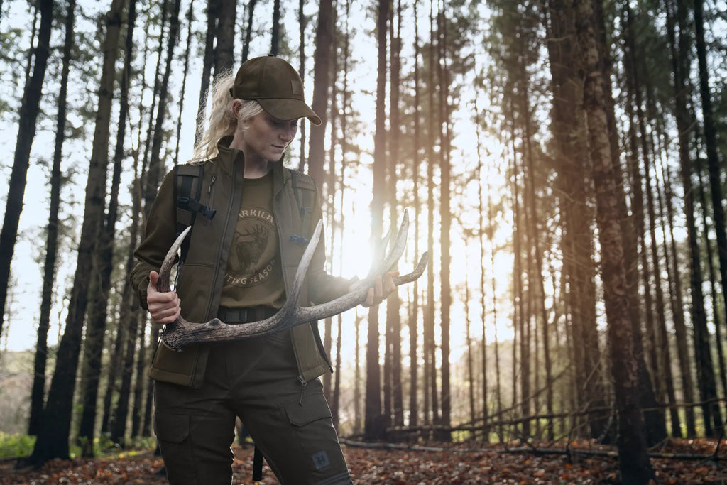 Härkila Scandinavian softshell jacket W - Willow green/Shadow brown