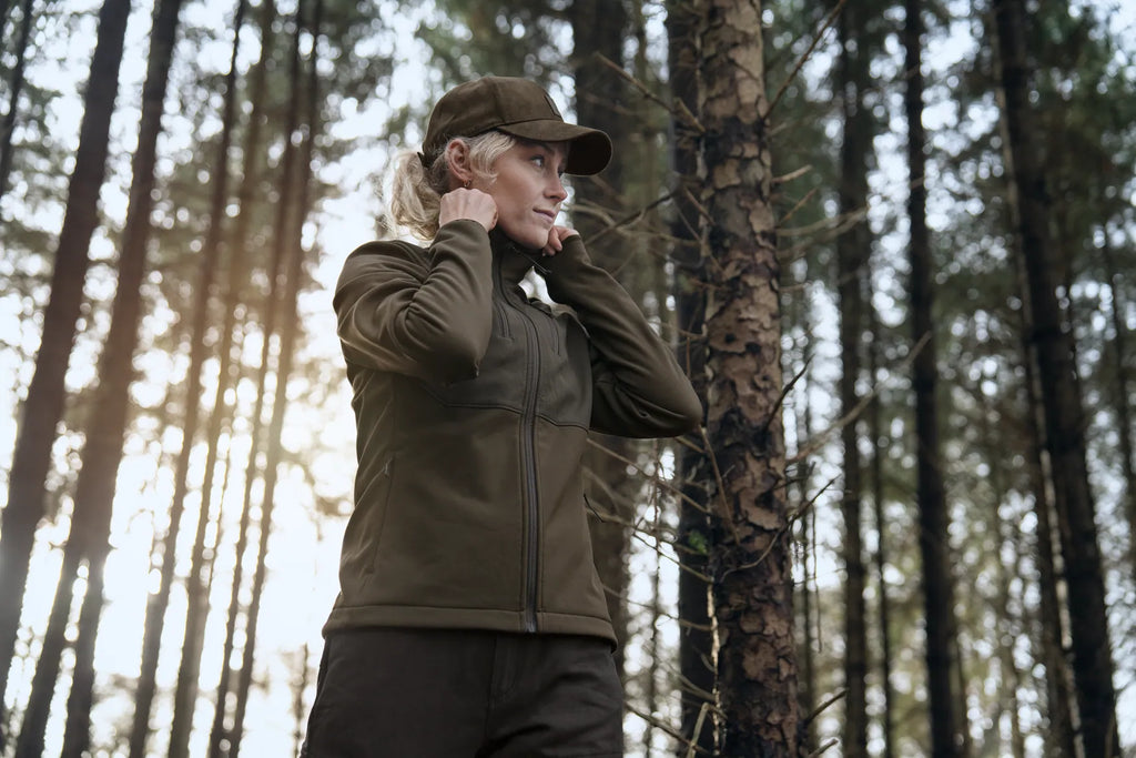 Härkila Scandinavian softshell jacket W - Willow green/Shadow brown