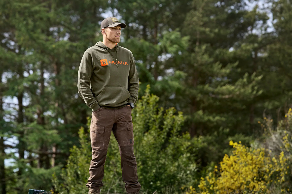 Härkila Identity Hoodie - Grape leaf/Mandarin orange