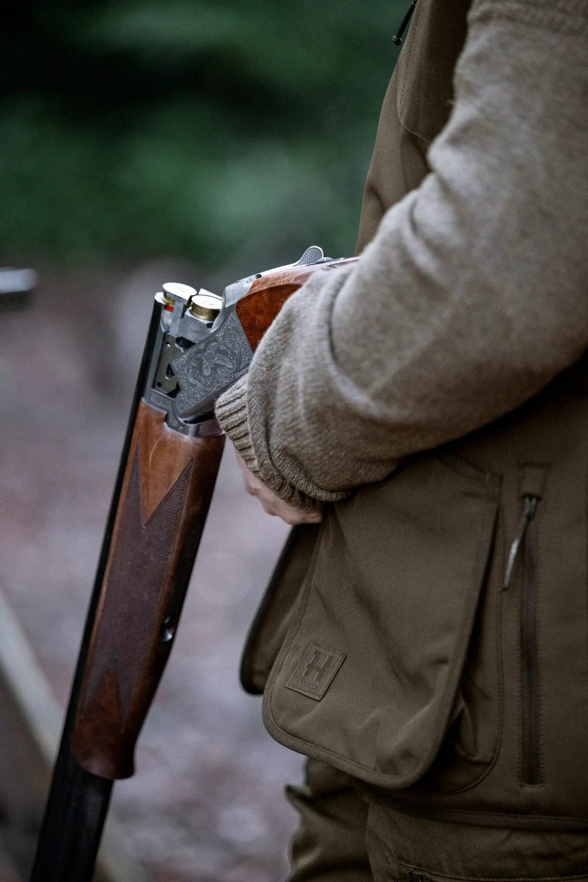 Skye shooting waistcoat - Willow green/Shadow brown