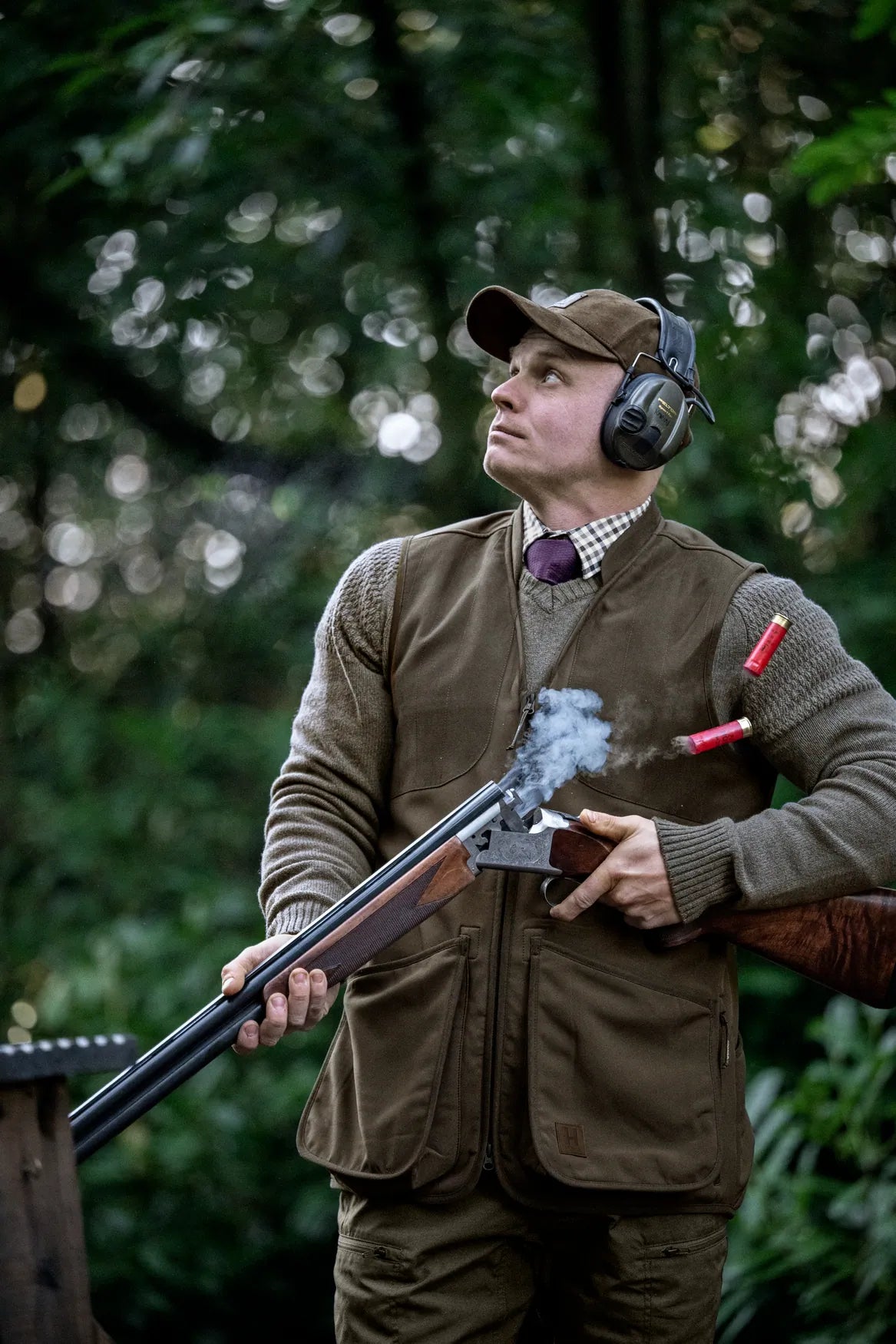 Skye shooting waistcoat - Willow green/Shadow brown