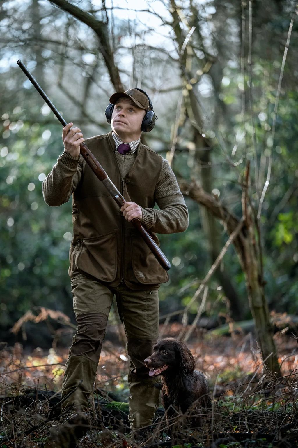 Skye shooting waistcoat - Willow green/Shadow brown
