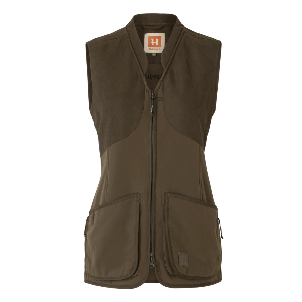 Skye shooting waistcoat W - Willow green/Shadow brown