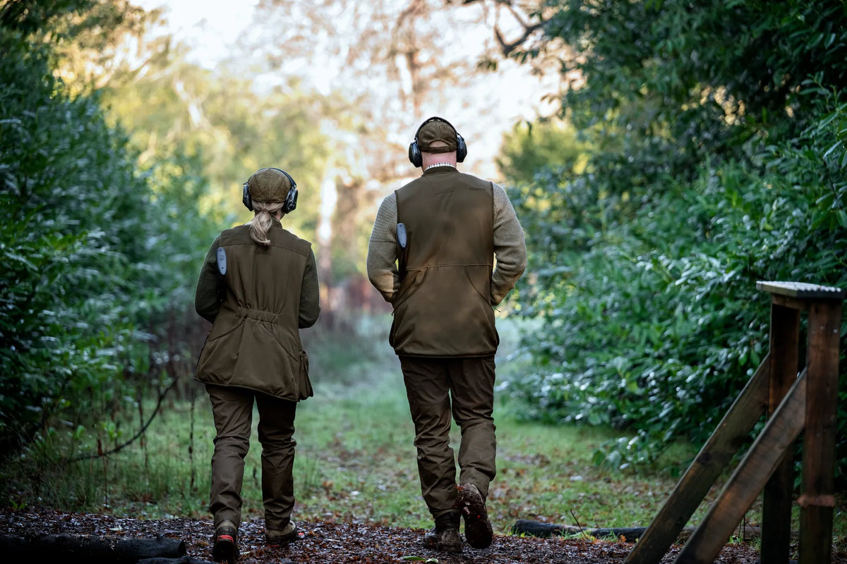 Skye shooting waistcoat W - Willow green/Shadow brown
