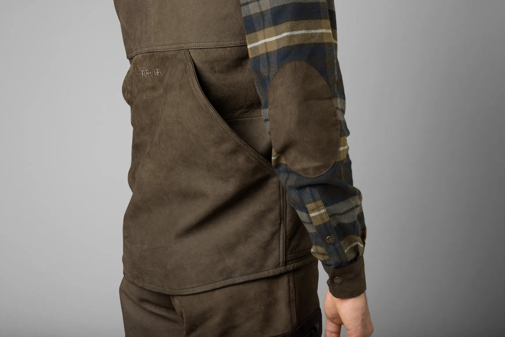 Pro Hunter leather waistcoat - Willow green