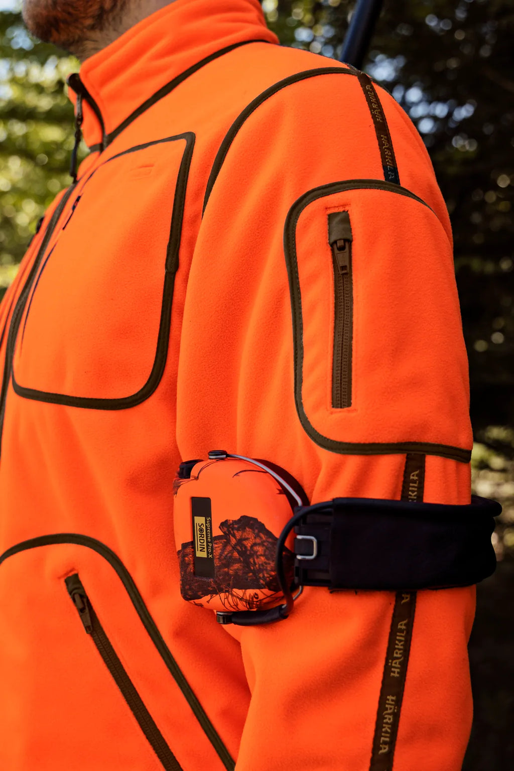 Kamko Blaze rev. fleece jacket - Orange blaze/Willow green