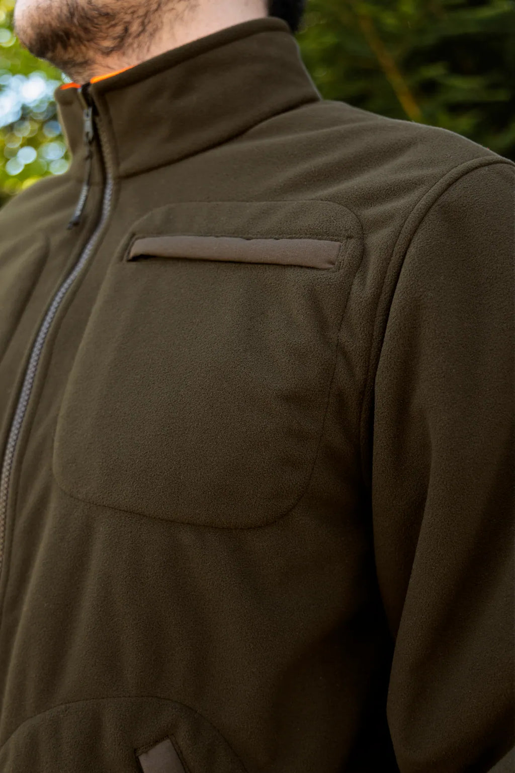 Kamko Blaze rev. fleece jacket - Orange blaze/Willow green