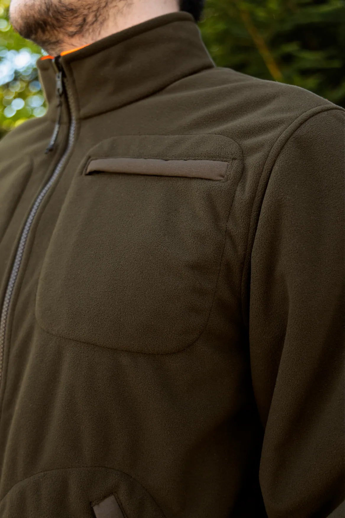 Kamko Blaze rev. fleece jacket - Orange blaze/Willow green