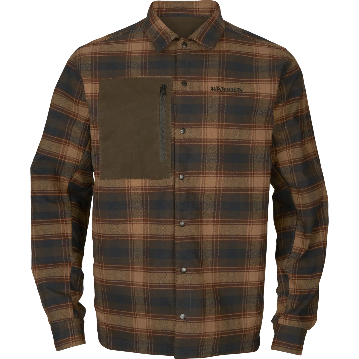 Eirik reversible shirt jacket - Dark warm olive/Burgundy