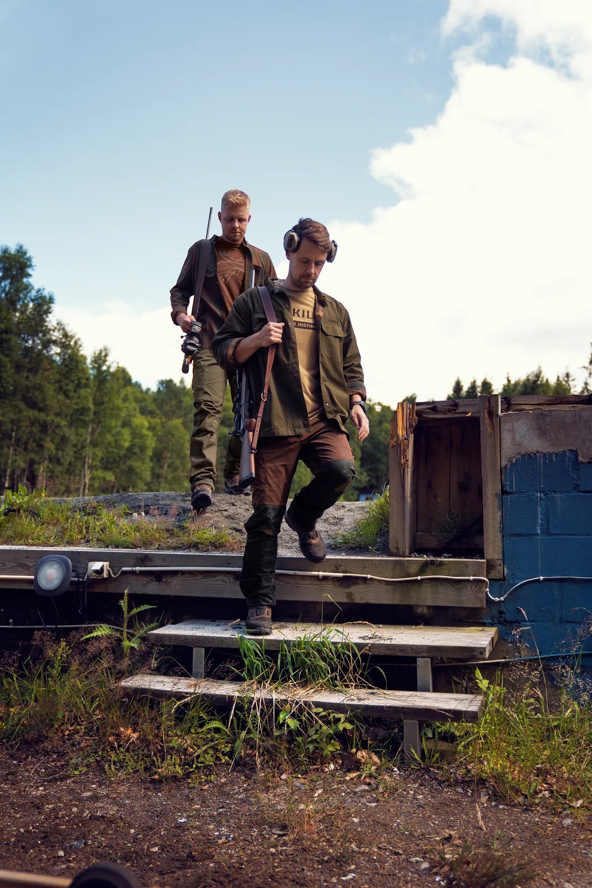 Eirik reversible shirt jacket - Dark warm olive/Burgundy