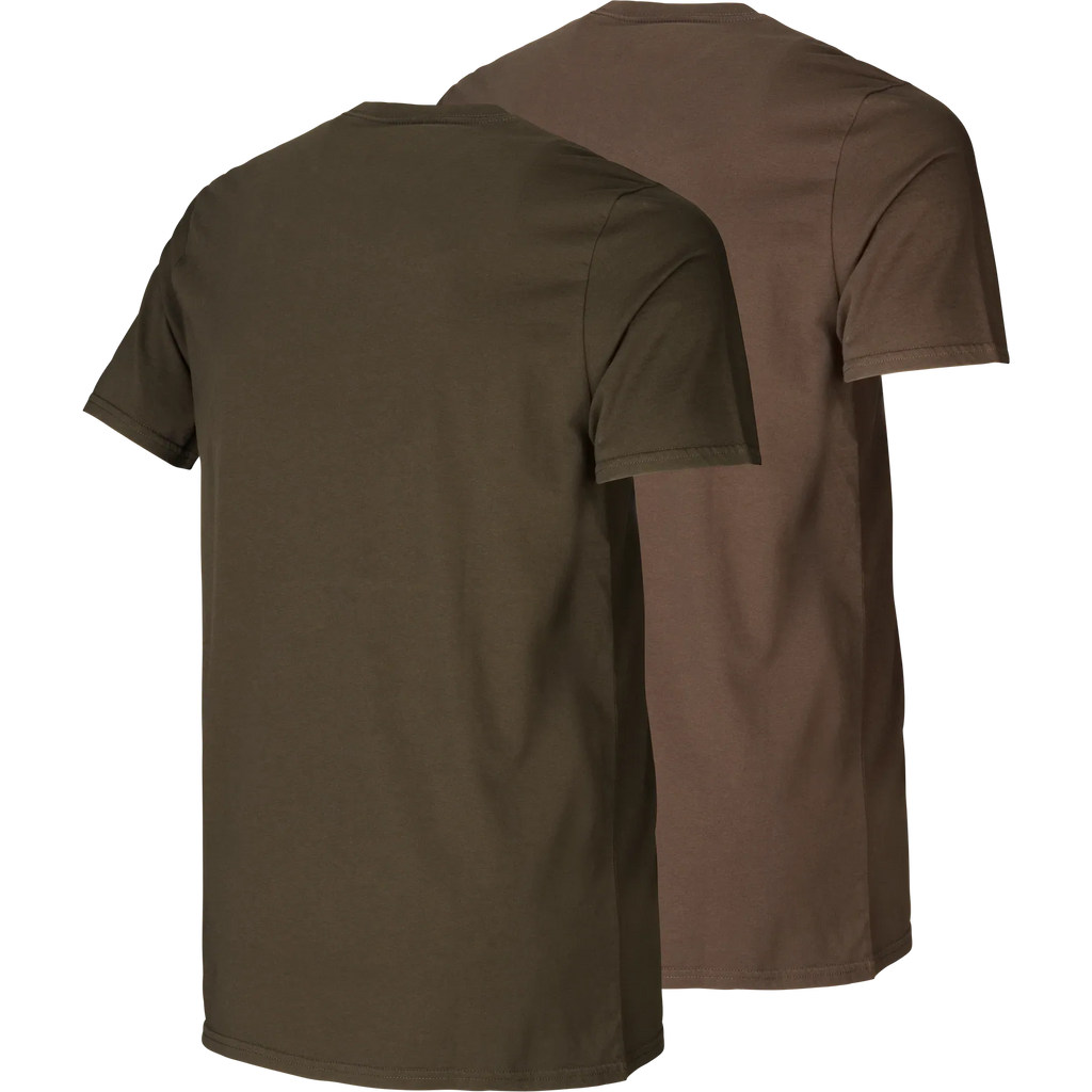 Härkila graphic t-shirt 2-pack - Willow green/Slate brown