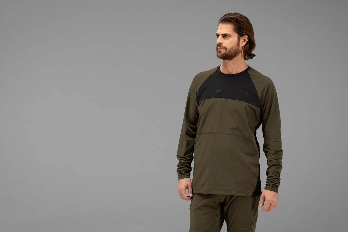Härkila Heat USB-C L/S t-shirt - Willow green/Black