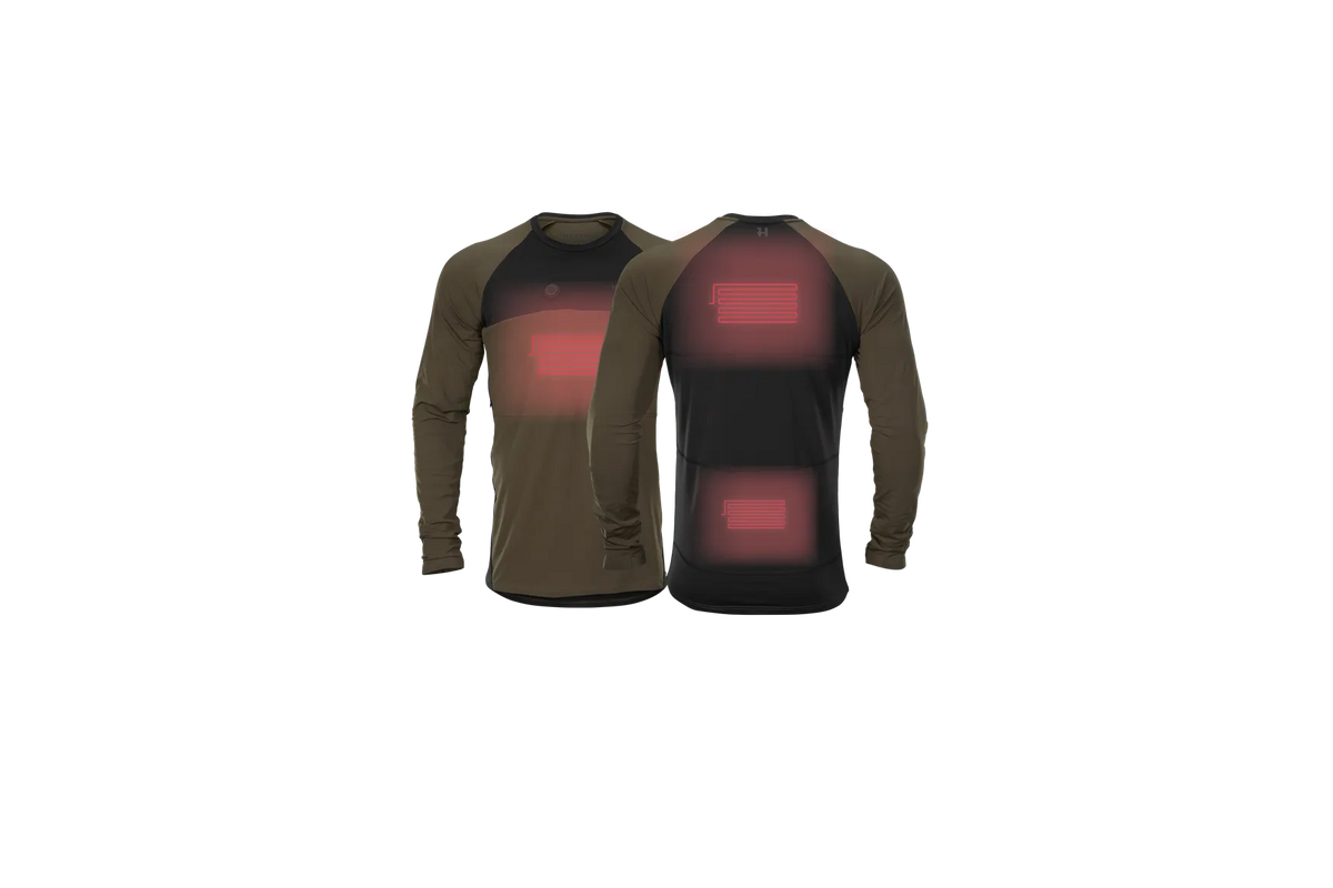 Härkila Heat USB-C L/S t-shirt - Willow green/Black