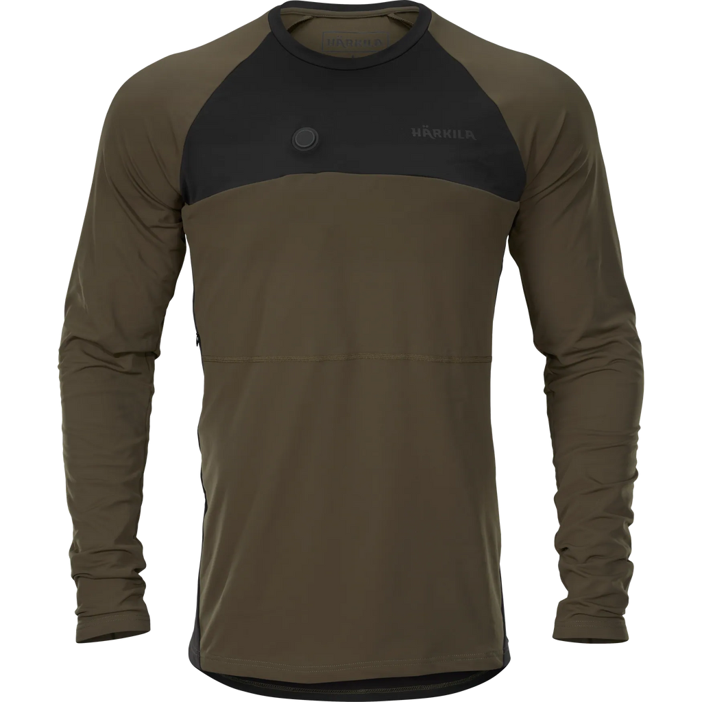 Härkila Heat L/S t-shirt - Willow green/Black