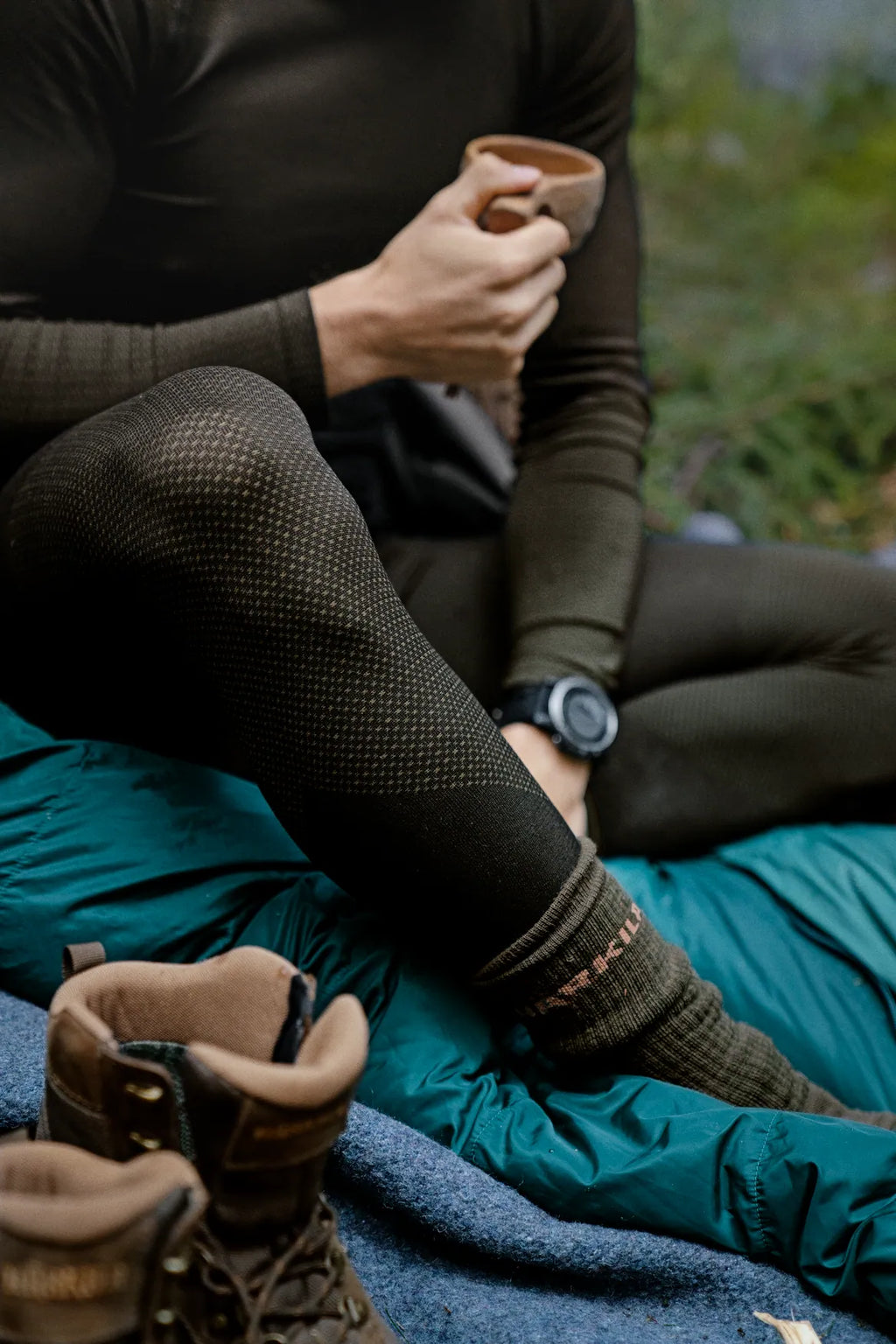 Härkila Base active long johns - Dark willow green