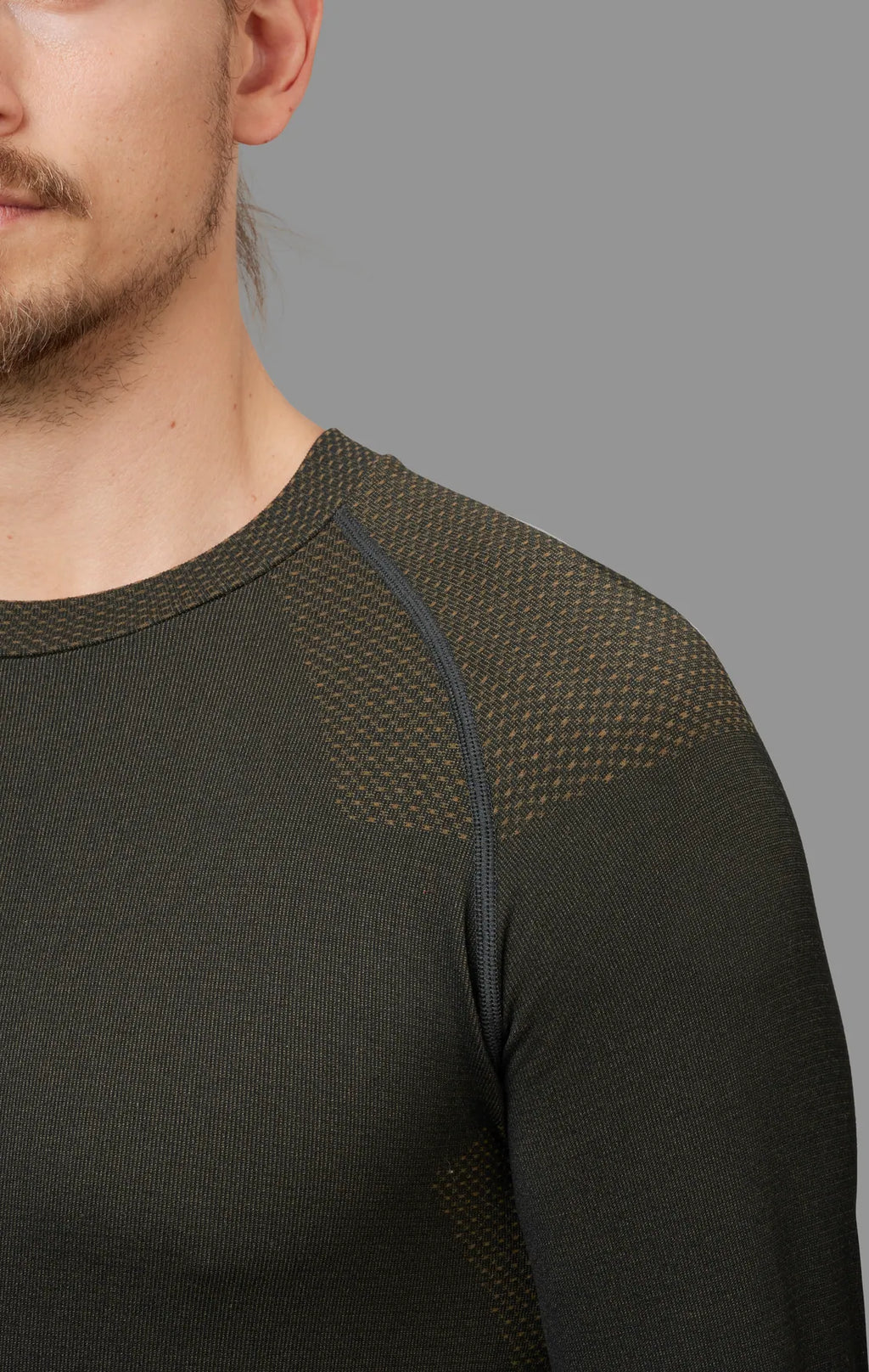 Härkila Base active L/S o-neck - Dark willow green
