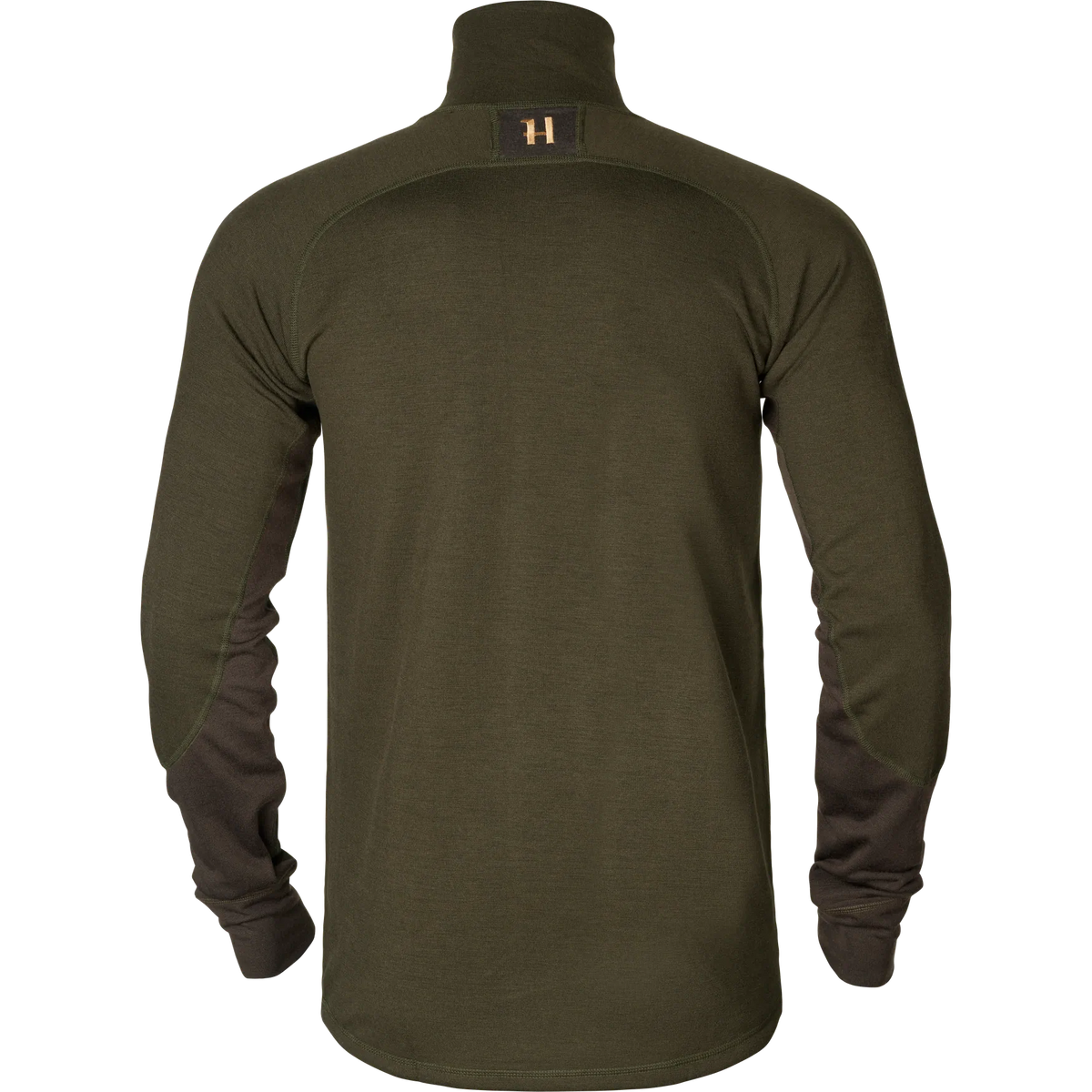 Härkila Base Warm zip neck - Willow green/Shadow brown