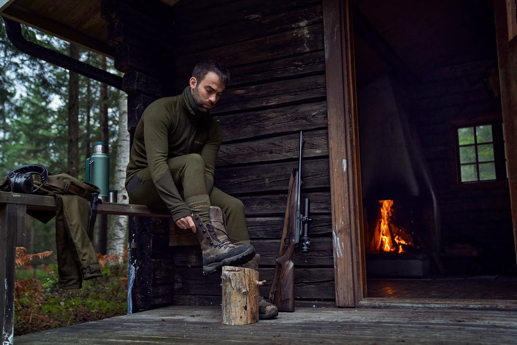 Härkila Base Warm zip neck - Willow green/Shadow brown