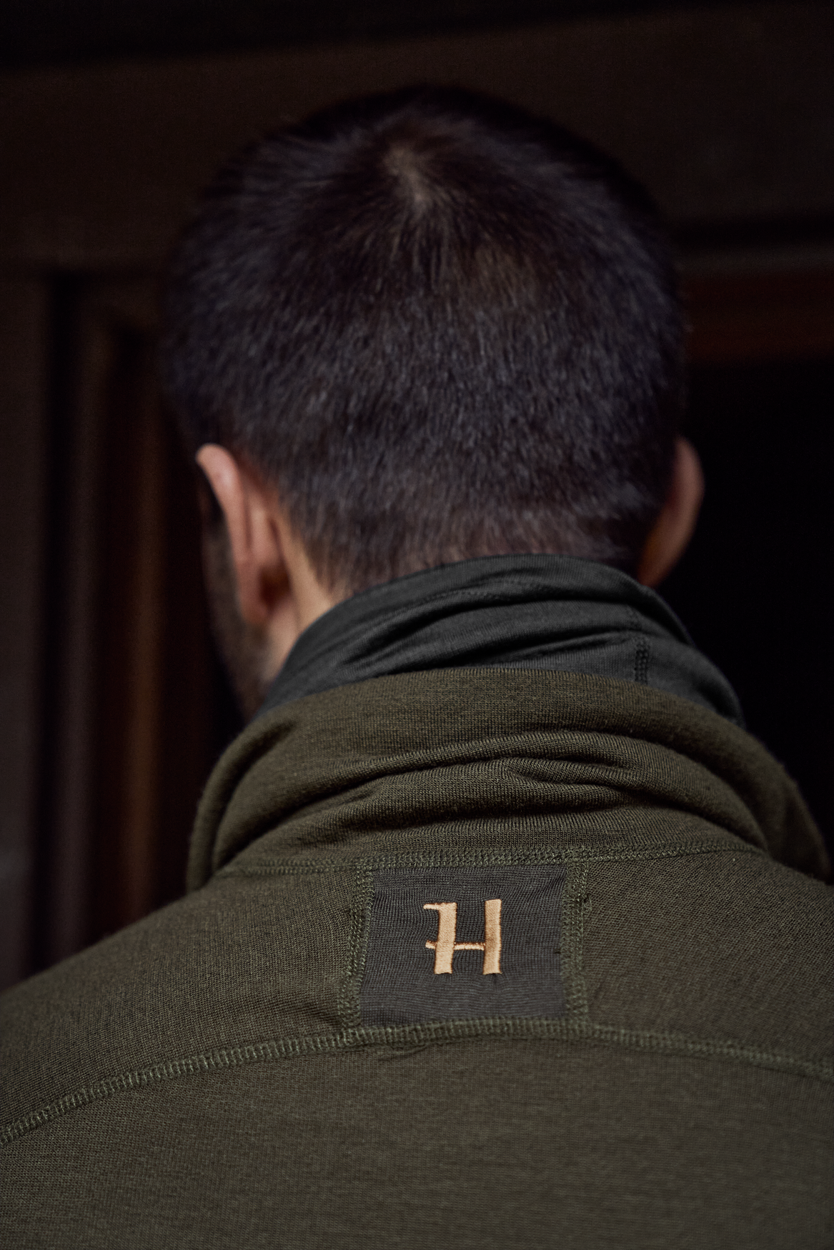 Härkila Base Warm zip neck - Willow green/Shadow brown