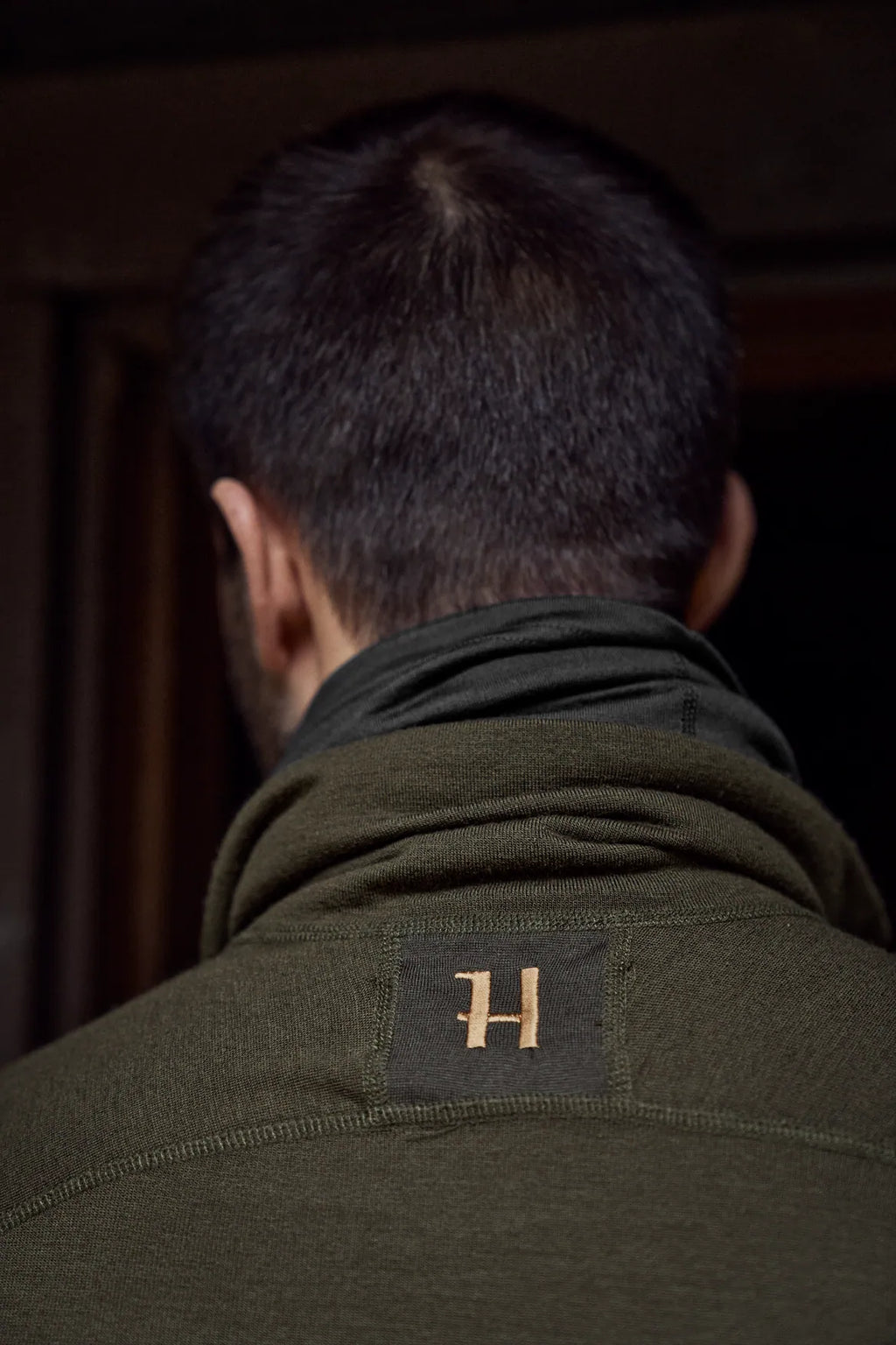 Härkila Base Warm zip neck - Willow green/Shadow brown