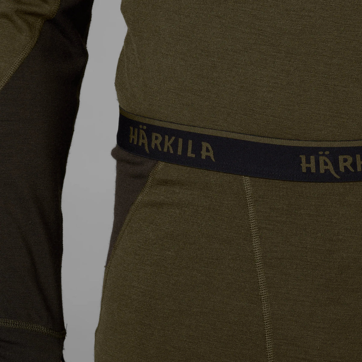 Härkila Base Warm long johns - Willow green/Shadow brown