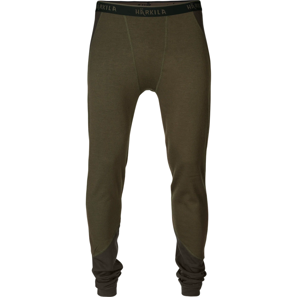 Härkila Base Warm long johns - Willow green/Shadow brown